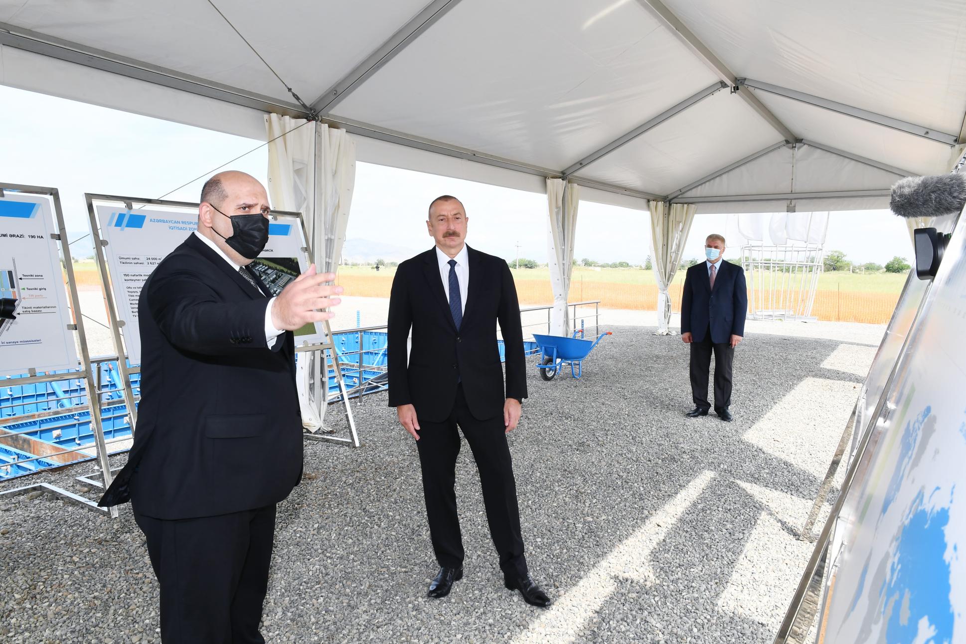 İlham Əliyev Ağdam Sənaye Parkının təməlqoyma mərasimində iştirak edib